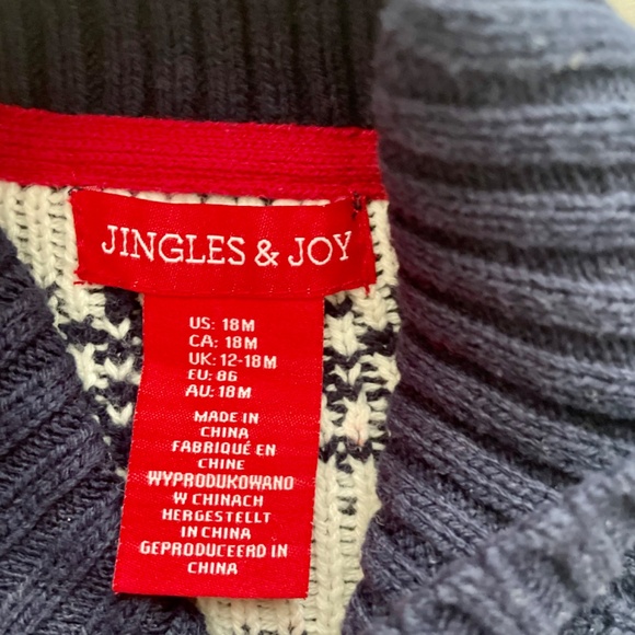 Jingles & Joy Gnome Elf Christmas Holiday Sweater 12-18M - Picture 2 of 5